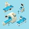 Vector isometric medical diagnostic equipment set