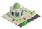 Vector isometric mosque building