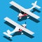 Vector isometric planes set of 2 illustration.