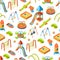 Vector isometric playground objects background or pattern illustration