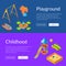 Vector isometric playground web banners illustration