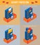 Vector isometric security protection icon set