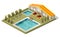 Vector Isometric Swimming Pool