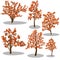Vector isometric trees and decorative bushes