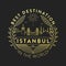 Vector Istanbul City Badge, Linear Style