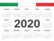 Vector Italian circle calendar 2020