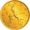 Vector Italian money gold euro coin twenty cents