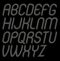 Vector italic capital alphabet letters collection created using