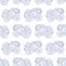 Vector Japanese, Chinese blue ocean waves, clouds seamless pattern
