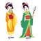 Vector japanese geisha girl