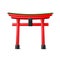 Vector japanese Torii gate wooden red entrance