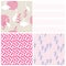 Vector Japanese traditional surface design. Set of hand drawn seamless patterns.