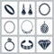 Vector jewelry icons set