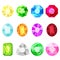 Vector jewels diamonds gem stickers set.