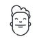 Vector joyful face line icon isolated. Boy smiling