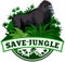 Vector Jungle Emblem with male gorilla