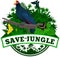 Vector Jungle Emblem with male Ross`s turaco and butterflies