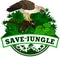 Vector Jungle Emblem with philippine Eagle - Pithecophaga jefferyil with monkey