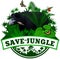 Vector Jungle rainforest Emblem with Indian sloth bear and butterflies