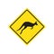 Vector Kangaroo yellow road sign