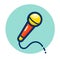 Vector karaoke microphone color icon