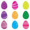 Vector kawaii egg emoji easter stickers