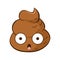 Vector kawaii shocked poop emoji.