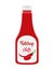 Vector ketchup bottle. Hot, spicy tomato sauce with chilli pepper