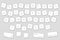 Vector Keyboard Computer Letter Keys. Isolated White Buttons in