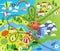 Vector kid baby child play mat design