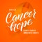 Vector Kidney Cancer Awareness Calligraphy Poster Design. Stroke Orange Ribbon. March is Cancer Awareness Month