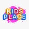 Vector kids place logo cartoon colorful style