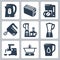 Vector kitchen appliances icons set