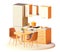 Vector kitchen with dining table