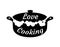 Vector Kitchen Logo Pot Love Cooking Logo Isolated.