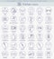 Vector kitchen outline icon set. Elegant thin line style design.