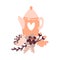 Vector kitchen teapot illustration with floral bouquet for food blog. Hand drawn cute tea design element. For restaurant