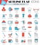 Vector kitchen tools ultra modern outline artline flat line icons for web and apps.
