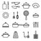 Vector kitchenware line icons