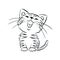 Vector kitten cute happy white cat smiling character cat drawing illustration