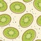 Vector kiwi fruit seamless background