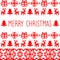 Vector knitted Nativity pattern with Merry Christmas text. Happy Holidays pixel frame. Colorful New Year texture.