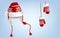 Vector knitted santa hat and mittens with pattern