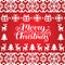 Vector knitted seamless pattern with Merry Christmas lettering.Happy Holidays pixel endless background.New Year elements