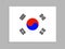 Vector Korean Flag, Official Country Symbol, Isolated on Gray Background Flat Object with Shadow.