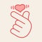 Vector korean heart hand gesture symbol