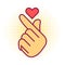 Vector korean heart hand gesture symbol