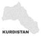 Vector Kurdistan Map of Points