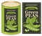 Vector label for a tin can of canned green peas