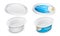 Vector labeled oval empty container. Packaging template illustration.